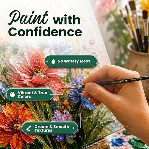 MyArtscape Heavy Body Acrylic Paint Set — 72 Colors x 21ml Artist Acrylic Paints with 3 Paint Brushes for Canvas, Wood, Fabric & Crafts | Rich Pigment Non-Toxic Professional Art Supplies for Adults & Beginners thumbnail 4
