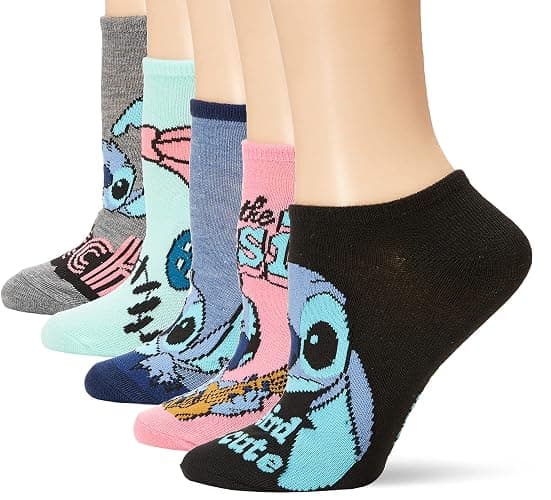 Disney womens Lilo & Stitch 5 Pack No Show Socks - Image 1