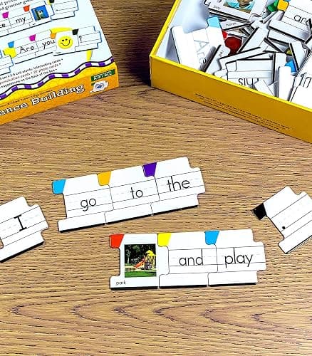 Key Education Sentence Building Game, Phonics Puzzles for Kids Ages 6-8, Learn to Read Parts of Speech, Sight Words, and More, Speech Therapy Materials for Kindergarten, 1st Grade, and Up thumbnail 2
