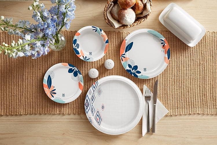 Dixie Large Paper Plates, 10 Inch, 204 Count, 2X Stronger*, Microwave-Safe, Soak-Proof, Cut Resistant, Disposable Plates For Everyday Breakfast, Lunch, & Dinner Meals thumbnail 8