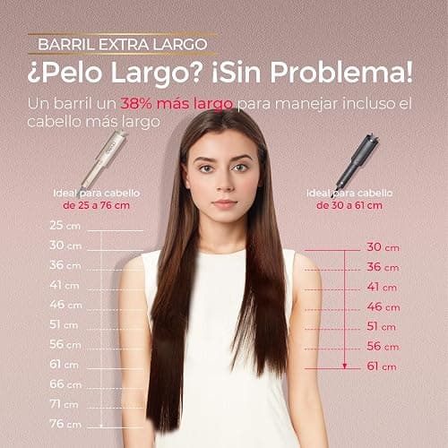 Rizador de Pelo Automatico - TYMO Curlpro Plus Rizador pelo Ondas Automático Rizos Grandes 25mm Beach Waves Moldeador Tenacilla para Pelo Largo Hair Curler Anti-Quemaduras Calentamiento Rápido Dorado thumbnail 4