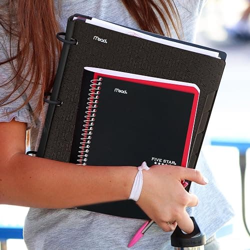 Five Star Spiral Notebook, 2 Subject, College Ruled Paper, 6" x 9-1/2", 80 Sheets, Fights Ink Bleed, Water Resistant Cover, Black (840029AA2-ECM) thumbnail 2