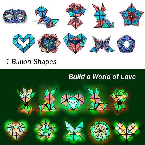 TOSY Magnet Pyramid Stone - 1 Cube Transforms into 1 Billion Shapes, 243 Rare Earth Magnets, Holographic Design, Spinner Accessory, Fidget/Puzzle/Sensory/STEAM Toy, Gift for Valentine Easter Birthday thumbnail 4
