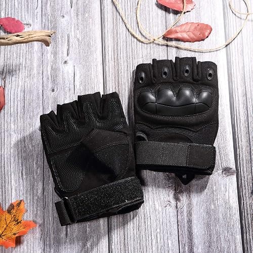 WTACTFUL Tactical Fingerless Gloves Men Women, Breathable Anti-Slip | Impact Resistant, Breathable Nylon, Quick-Dry, Anti-Slip, Adjustable Wrist, for Motorcycle Cycling Work Airsoft Paintball thumbnail 6