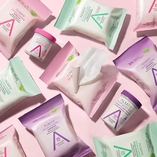 Almay Makeup Remover Cleansing Towelettes, Biodegradable Micellar Water Wipes for Sensitive Skin, Hypoallergenic, Cruelty- & Fragrance-Free, 25 Count thumbnail 6