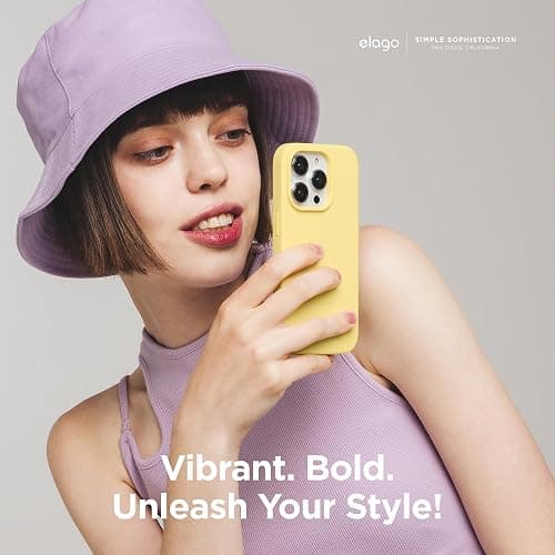 elago Compatible with iPhone 15 Case, Liquid Silicone Case, Full Body Protective Cover, Shockproof, Slim Design, Anti-Scratch Soft Microfiber Lining, 6.1 inch (Yellow) thumbnail 6