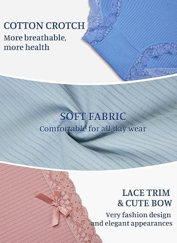 Cinvik Sexy Panties for Women Cute Undies Women's Underwear Sexy Spliced Midrise Chic Lace Trim Panties thumbnail 4
