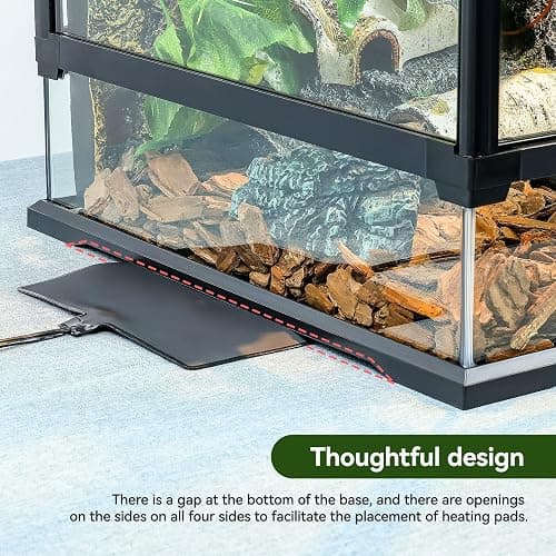 24x18x18'' Glass Reptile Tank Front Opening Terrarium Suitable for Leopard Geckos, Snakes, Tree Frogs, Chameleons,Watertight Base, Ventilated Metal Mesh Top, Pre-Drilled Cable Holes thumbnail 5