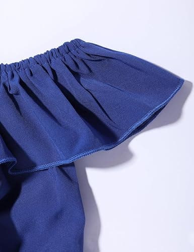 oklady Girls' Jumpsuits Belted Ruffle Top High-waisted Wide Leg Pleated Pants One Piece Outfit 6-14 Y thumbnail 7