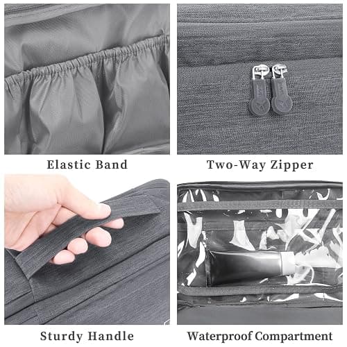 Unaone Travel Underwear Organizer - Portable Bra Travel Packing Storage Bag Large Compartment Underwear and Sock Organizer Bag, Grey thumbnail 6