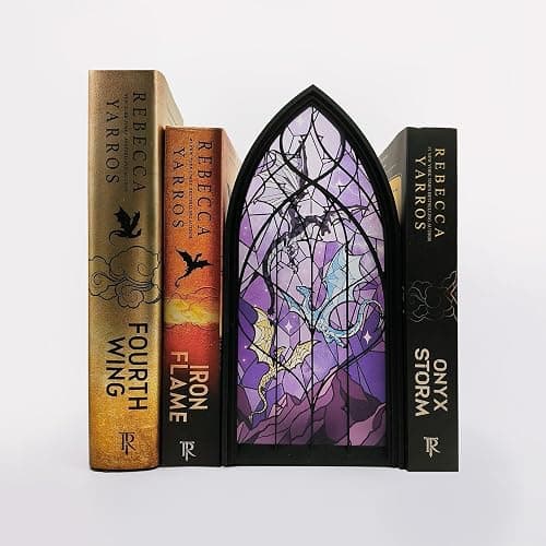 TwoDays 4th Wing Inspired Book Nook – Fantasy Dragon Merch Bookshelf Decor for Book Lovers, Gifts for Bookish Collectors Library (Black) - Image 1
