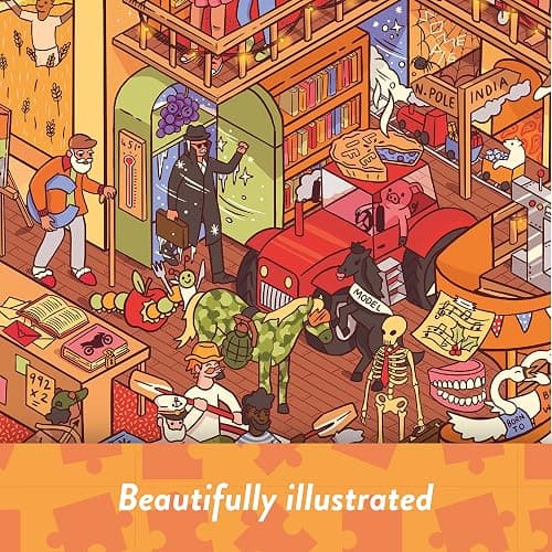 Big Potato Mayhem in The Library: Book Jigsaw Puzzle for Adults (1000 Pieces) Filled with 101 Riddles to Solveâ€¦ thumbnail 4