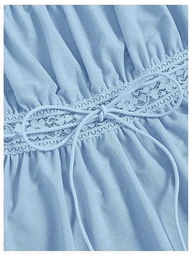 SOLY HUX Women's Square Neck Short Sleeve Peplum Tops Cute Summer Blouse for Teen Girls Babydoll Top T Shirt thumbnail 4