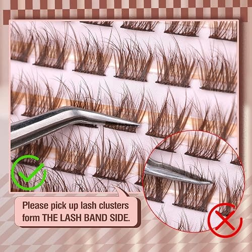 Brown Lash Clusters Natural Lash Extensions Wispy Eyelash Clusters 154 Pcs C Curl Lashes Clusters for Everyday Wear Beginner Friendly Dark Brown Cluster Eyelash Extensions by Mavphnnee - Brown thumbnail 7