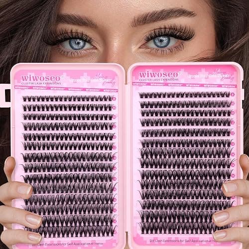 wiwoseo Wispy Lash Clusters Eyelash Extensions Natural Eyelash Clusters 560pcs Individual Lashes 40D+50D DIY Lash Extensions Cluster Lashes Natural Look Lashes Clusters for Beginners (8-18MM) thumbnail 6