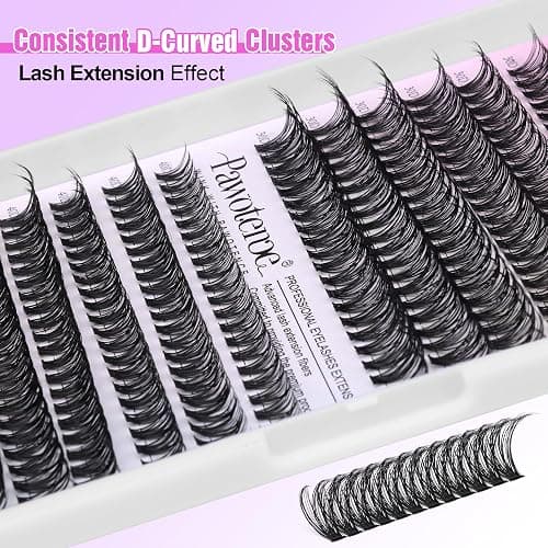 Pawotence Lash Clusters 280pcs Individual Lashes 30D 40D Cluster Eyelash Extensions 9-16mm Eyelash Clusters Lash Extensions for Self Application (30D&40D, 0.07D, 9-16mm) thumbnail 5