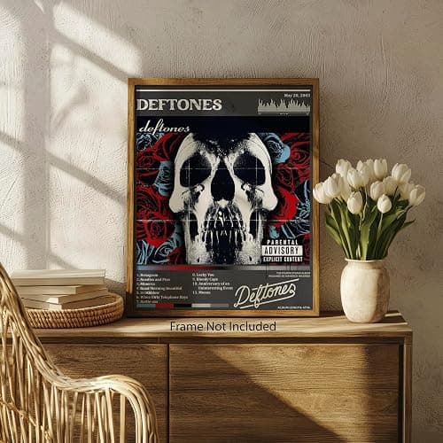 ZUKIY Deftones Skull Roses Cover - Dark Rock Poster Wall Art 8x10 Unframed - Heavy Metal Band Inspired Decor for Bedroom Studio Office - Emo Goth Aesthetic Tapestry Style Print for Music Lovers thumbnail 5