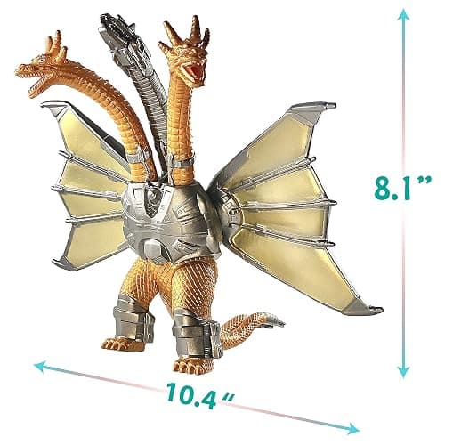 TwCare Set of 2 Legendary Shin Monster vs Mecha King Ghidorah Toy Action Figures, Movable Joints Movie Series Dinosaur Dragon Soft Vinyl, Carry Bag thumbnail 4