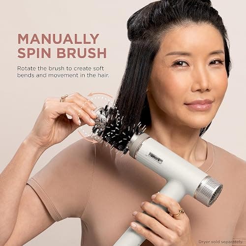 Shark XSKHD3RRBA SpeedStyle Express Touchup Brush, Attachment for Shark SpeedStyle Blow Dryers (Work with HD3xx Series only), Hair Drying & Styling Tool, for Shaping Bangs, for All Hair Types, Stone thumbnail 4