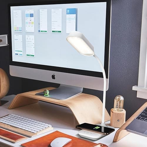 OttLite Achieve LED Sanitizing Desk Lamp Wireless Charging and USB Charging - Touch Activated, Flexible Neck, Modern Light for Reading, Crafting & Office Desktop thumbnail 6