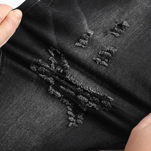 THUNDER STAR Womens Stretchy Mid Rise Flare Jeans Distressed Denim Bell Bottom Pants thumbnail 2