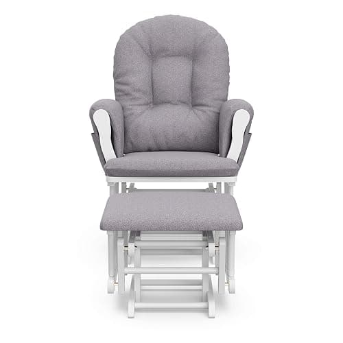 Storkcraft Hoop Custom Glider and Ottoman, White/Slate Gray Swirl thumbnail 10