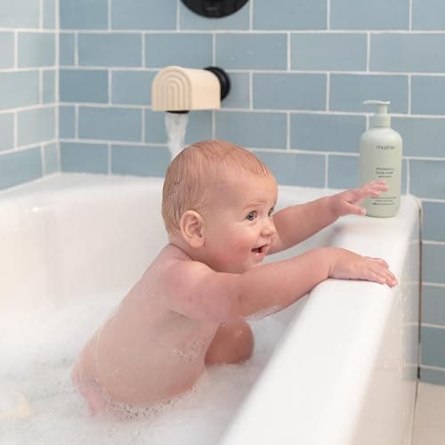 mushie Bath Spout Cover | Soft Silicone Bathtub Faucet Safety Guard for Kids | Universal Fit (Dried Thyme) thumbnail 5