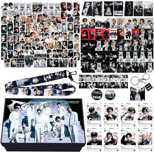 KPOPBP Giant Album Gift box, 55 PCS Photocards Set, KPOP Cards, Lanyards, Stickers, Keychain, Gift for SKZ Boys and Girls - Image 1