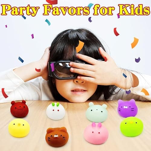 6 Pcs Mochi Squishy Toys for Kids Party Favors, Mini Round Animals Toys Kawaii Squishies for Classroom Prizes, Easter Basket and Goodie Bag Stuffers, Stress Balls Fidget Toys Bulk for Kids thumbnail 5