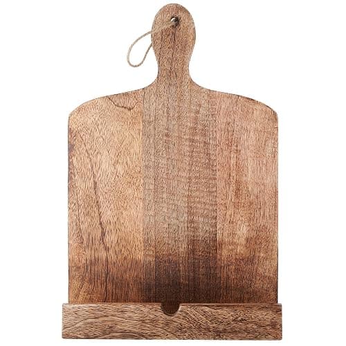 Wedding Gifts Solid Wood Cookbook Stand for Kitchen Counter Recipie Book Holder for Cooking, Chopping Board Style Foldable and Holder for Tablets and Cookbooks (Brown) Cooking Gifts thumbnail 4