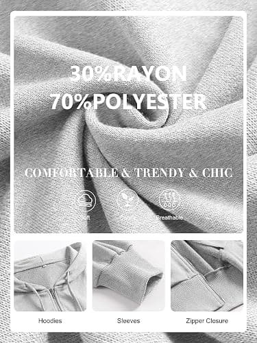 ANRABESS Women's Zip Up Hoodie Cropped Sweatshirt | Soft Comfy Casual Jacket, Workout & Daily Wear, Cute Y2K Clothes, Fall Spring Transition Outfits thumbnail 7