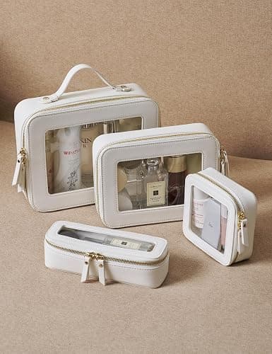 Popvibe Clear Makeup Bag Travel Cosmetic Case Transparent Toiletry Bag with Zipper, Portable Make Up Organizer Traveling Compact Car Bag for Essentials thumbnail 7