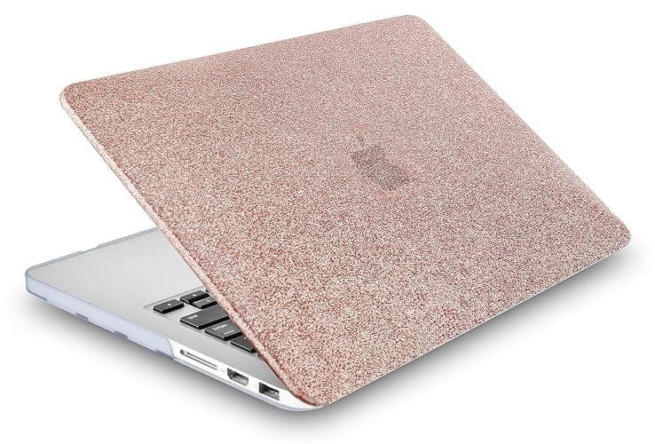 KECC Compatible with MacBook Air 13 inch Case 2010-2017 Release (Old Version) A1466 A1369 Plastic Hard Shell for MacBook Air 13.3 inch + Keyboard Cover, Rose Gold Sparkling thumbnail 4