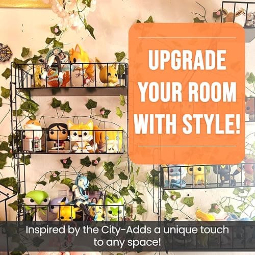 HouseofZizu Fire Escape Shelf, 3 Tier Action Figure Shelf with Screws & Screwdriver, New York Metal Decorative and Unique Rustic Trinket Shelves for Home Décor, & Bedroom, Black thumbnail 4