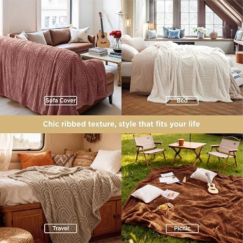 Bedsure GentleSoft Fleece Blanket Queen Size for Bed - Super Soft & Cozy, Fluffy Blankets for Women & Girls, Ideal for Sofa & Couch, Blue, 90x90 Inches thumbnail 6