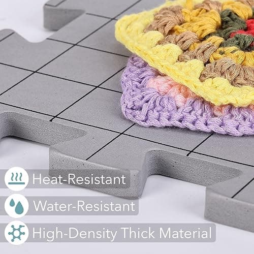 Mr. Pen- Interlocking Blocking Mats, 12”x12”, 4 Pack, Blocking Mats for Knitting & Crochet Projects with 50 T-Pins, Knitting Blocking Mats and Pins, Crochet Blocking Board for Crocheting thumbnail 5