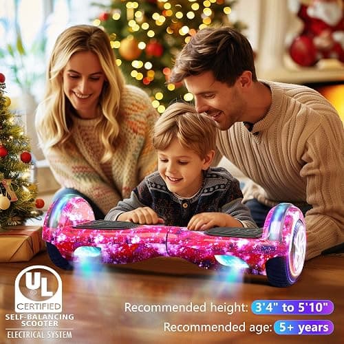 SISIGAD Hoverboard for Kids Ages 6-12, with Built-in Bluetooth Speaker and 6.5" Colorful Lights Wheels, Safety Certified Self Balancing Scooter Gift for Kids - K02-Starry Purple thumbnail 4
