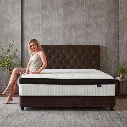 cemtip Full Size Mattress, 12 Inch Hybrid Mattress in a Box, Memory Foam and Pocket Springs, Fiberglass Free, Soft and Breathable, Medium Firm Feel thumbnail 7