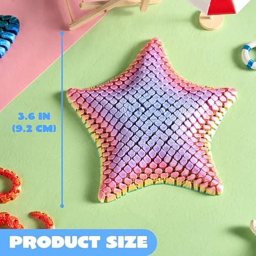 JOYIN 3 Pcs 3D Printed Fidget Toys, Articulated 3D Printed Octopus, Ray & Starfish, Flexible 3D Printed Sea Creatures for Stress Relief, Cool 3D Printed Stuff for Desk Decoration thumbnail 3