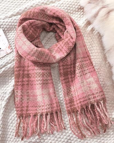DOFOWORK Winter Scarf for Women - Womens Scarves for Cold Weather, Plaid Soft Tassel Wrap Blanket Scarf, 78.7"x24.8" thumbnail 6