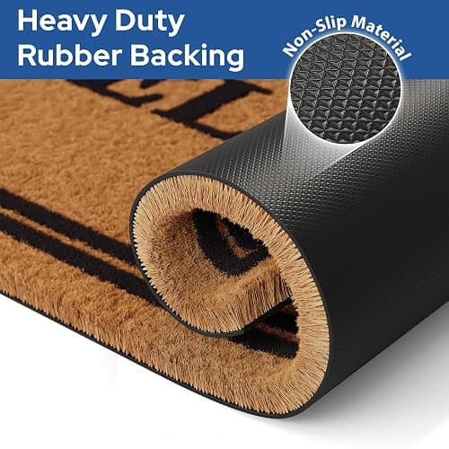 Barnyard Designs Natural Coco Coir Heavy Duty Backing Doormat - Large Cute Non-Slip Front Door Welcome Mat for Outside Entrance or Porch Entry, Brown (43 x 76cm, Welcome) thumbnail 5