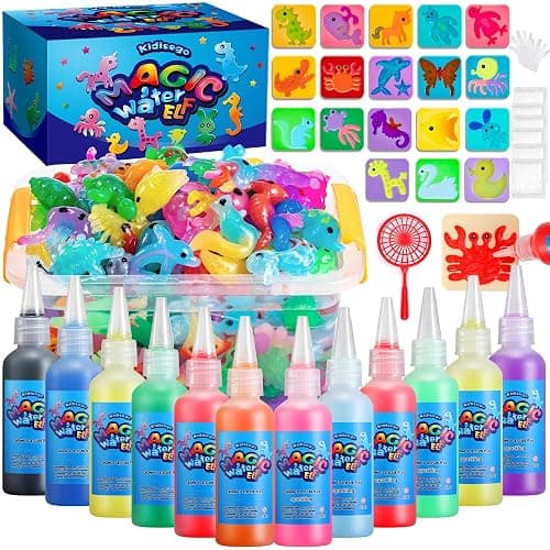 Kidisego Aqua Fairy Water Gel Kit for Kids, Magic Water Elf Toy Kit with 12 Colors Magic Gel, Aqua Fairy kit with 18 Shape Molds, Crate Your Own Magic Elf Kit Water Pets Craft Kits for Kids - Image 1