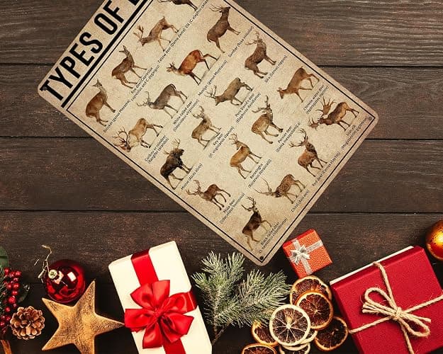 HYBLOM Hunting Decor Types Of Deer Poster, Vintage Metal Signs 8x12 Inches | Wildlife Wall Art for Cabin Man Cave Nursery Hunting Room, Deer Hunting Gifts for Hunters Men Boys, Waterproof Aluminum thumbnail 6