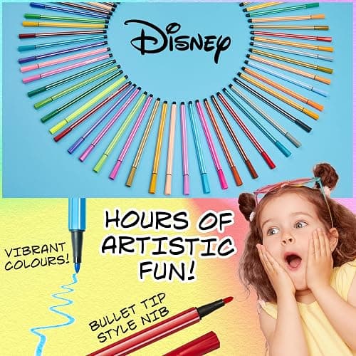 Disney Stitch Colouring Pens for Kids Felt Tip Pens Art Supplies - Stitch Gifts (Blue) - Blue thumbnail 6