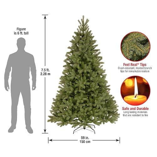 National Tree Company 7.5 ft Unlit Downswept Douglas Fir Artificial Christmas Tree, 1,867 Tips, Includes Stand, Green thumbnail 3