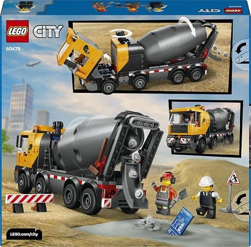 LEGO City Betonmischer - Lehrreiches Baufahrzeug Spielzeug mit 3 Minifiguren, drehbarer Trommel & Ausgießfunktion - Geburtstagsgeschenk für Jungen ab 7 Jahren - 60478 thumbnail 12