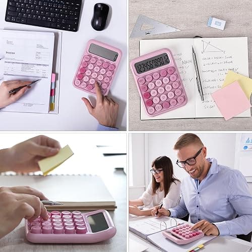 Mr. Pen Mechanical Switch Calculator - 12 Digit Large LCD Display, Pink with Big Buttons thumbnail 8