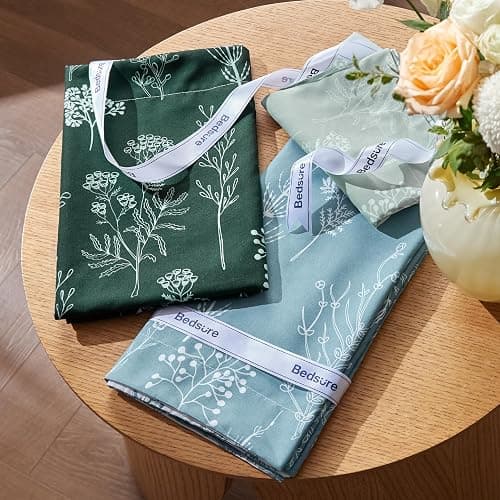 Bedsure Queen Comforter Set - Mineral Blue Bed Set, 3 Pieces Cute Floral Bedding, 1 Soft Reversible Botanical Flowers Comforter and 2 Pillow Shams thumbnail 6