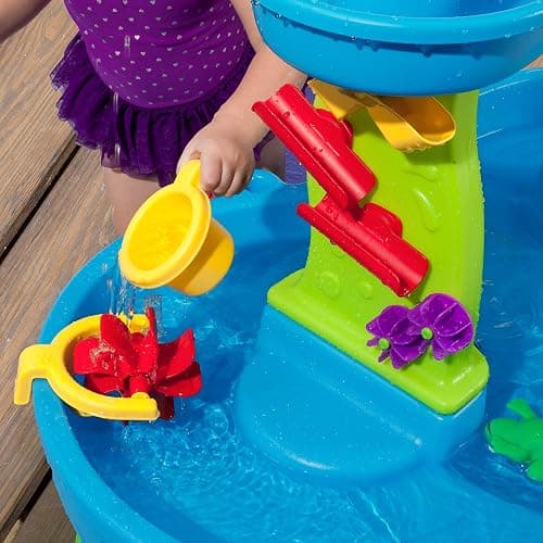 Step2 Rain Showers Splash Pond Water Table, Kids Water and Sand Activity Sensory Playset, Summer Outdoor Toys, 13 Piece Water Toy Accessories, For Toddlers 1.5+ Years Old, Blue & Green thumbnail 7