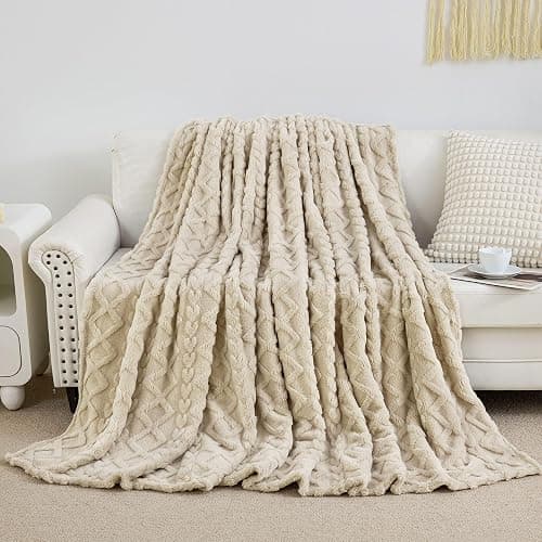 Aganear Fleece Throw Blanket - Cozy Soft Lightweight Fuzzy Throw Blanket for Women Portable Throw Blankets for Couch, Warm Present for Birthday, Christmas, Halloween, Housewarming(50"x60", Khaki) thumbnail 7